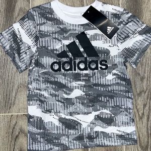 Adidas boys warped camo print shirt